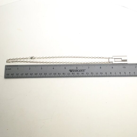 Authentic Gucci Rectangular G Pendant Necklace Sterling Silver 18 in - Picture 5 of 8